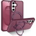 BENTOBEN for Samsung Galaxy S24 Magnetic Case, Phone Case for Galaxy S25, [Compatible with MagSafe] Rotatable Kickstand Ring Holder Design Shockproof Bumper Girls Women Men Protective Cover, Wine Red