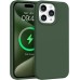 BENTOBEN for Magnetic iPhone 15 Pro Max Case, Phone Case iPhone 15 ProMax [Compatible with Magsafe] Slim Fit Silicone Soft Rubber Bumper Shockproof Drop Protective Girl Women Boy Men Cover, Dark Green