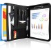ProCase Portfolio Business Padfolio Folder with Zipper, Conference Meeting Executive File Legal Document Organizer with Pockets Letter Size A4 Writing Pad Notepad Padfolio for Father's Day Gift -Black