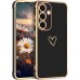 BENTOBEN for Samsung Galaxy S25 Case, Cute Heart Pattern Slim Thin Soft Flexible TPU Shockproof Bumper Lightweight Women Girls Wireless Charging Protective Phone Cover for Samsung S25 6.2" 2025, Black