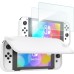 ProCase Flip Cover for Nintendo Switch OLED with 2 Pack Tempered Glass Screen Protectors, Slim Protective Case with Magnetically Detachable Front Cover for Nintendo Switch OLED 2021