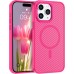 BENTOBEN for Magnetic iPhone 14 Pro Case, Slim Fit Smooth Carbon Fiber Design Shockproof Unisex Hot Pink