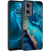 BENTOBEN for Moto G Stylus 5G 2024 Case, Slim Fit Glow in The Dark Hard PC Soft TPU Bumper Protective Girls Women Boy Men Cover for Motorola Moto G Stylus 5G 2024, Blue Marble/Gold