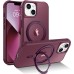 BENTOBEN for Magnetic iPhone 13 Case, Phone Case iPhone 14 [Compatible with MagSafe] Rotatable Ring Holder Kickstand Design Shockproof Women Men Girls Boys Protective Cover, Wine Red