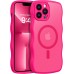 BENTOBEN for Magnetic iPhone 13 Pro Case, [Compatible with Magsafe] [Curly Wave Frame Design] Non-Slip Easier Grip Shockproof Protective Bumper Cute Phone Cover for iPhone 13 Pro 6.1", Hot Pink