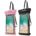 ProCase 2 Pack Waterproof Phone Pouch, Underwater Phone Case Up to 7", Dry Bag for iPhone 16 15 14 13 Pro Plus Max, Galaxy S24 S23 S22 Ultra Pixel, Beach Essentials -Pink & Black