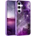 BENTOBEN for Samsung Galaxy S25 Case, Glow in The Dark, Slim Fit Hard PC Soft Flexible TPU Bumper Shockproof Drop Protective Women Men Protective Phone Cover Casefor Galaxy S25 6.2", Purple Nebula