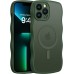 BENTOBEN for Magnetic iPhone 13 Pro Case, [Compatible with Magsafe] [Curly Wave Frame Design] Non-Slip Easier Grip Shockproof Protective Bumper Cute Phone Cover for iPhone 13 Pro 6.1", Dark Green
