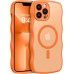 BENTOBEN for Magnetic iPhone 13 Pro Case, [Compatible with Magsafe] [Curly Wave Frame Design] Non-Slip Easier Grip Shockproof Protective Bumper Cute Phone Cover for iPhone 13 Pro 6.1", Orange